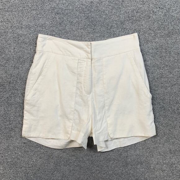 Vix Paula Hermanny Shorts Womens S Small Bone Linen Blend Lightweight Pockets - Picture 2 of 9